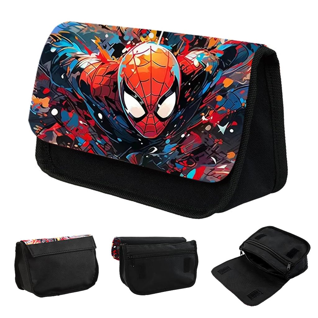 Climberty Spiderman Pencil Case - Durable Storage Multiple Compartment Double Zipper Portable Capacity Pencil Pouch for College Student Teen Christmas Gift (22x7.5x13cm, Vibrant Print) Climberty Spiderman Pencil Case - Durable Storage Multiple Compartment Double Zipper Portable Capacity Pencil Pouch for College Student Teen Christmas Gift (22x7.5x13cm, Vibrant Print)